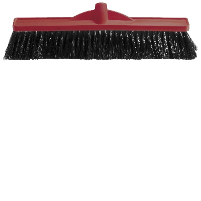 450mm Medium Stiff Poly Broom Red