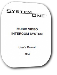 Valet System One Vision Video Intercom System users Manual